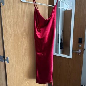 amazon red backless dress